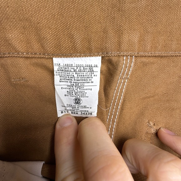 Carhartt Washed Duck Work Pants B11 BRN 34x36 Mens Brown NOS NWT